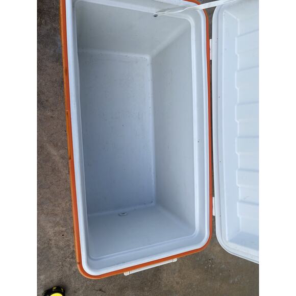 Coleman Fram Cooler Large Ice Chest Orange Handles Boat Tailgate Vintage 5294A - Picture 5 of 15